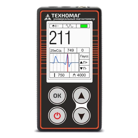 Универсальный магнитометр Техно-НДТ ТЕХНОМАГ с преобразователем  П-1С тесламетра и  образцом с поверкой купить по низкой цене | МАКСПРОФИТ