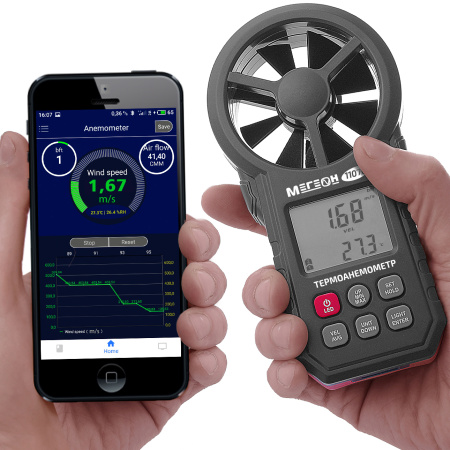 Цифровой термоанемометр МЕГЕОН 11070 с Bluetooth купить по низкой цене | МАКСПРОФИТ