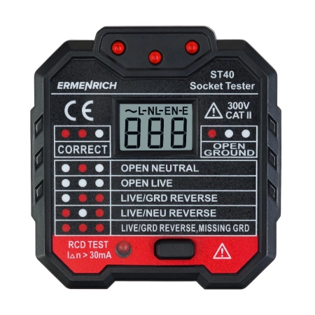 Тестер розеток Ermenrich Zing ST40 купить по низкой цене | МАКСПРОФИТ